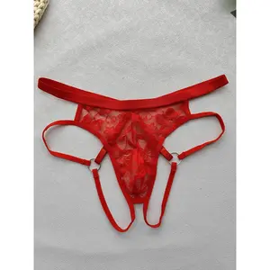 3 pieces of men's sexy thongs, metal ring, minimalist design, sports underwear