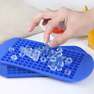 1pc Mini Silicone Ice Cube Tray, 160-Cavity Square Ice Molds, 1cm Small Ice Cubes for Whiskey Cocktails, Reusable and Durable Ice Maker