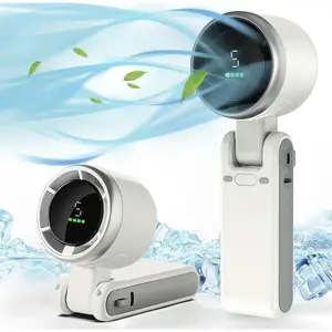 Portable Handheld Turbo Fan, 5 Gear Wind,4000mAh Battery Operated, Up to 10 Working Hours, 3 IN 1 Hand Fan Rechargeable with Air Turbo Tech Cooling Fan for Outdoor Activities, Travel, Working, Summer Selected Products