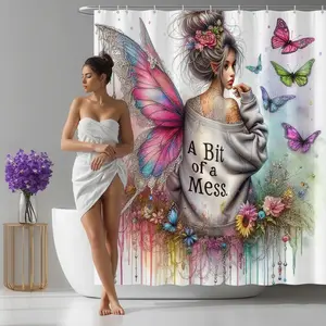 72x72 Inch Waterproof Shower Curtain Set, Accessory, Durable Polyester Fabric, Easy Install Hooks Included, Perfect Gift for Bathroom Decor