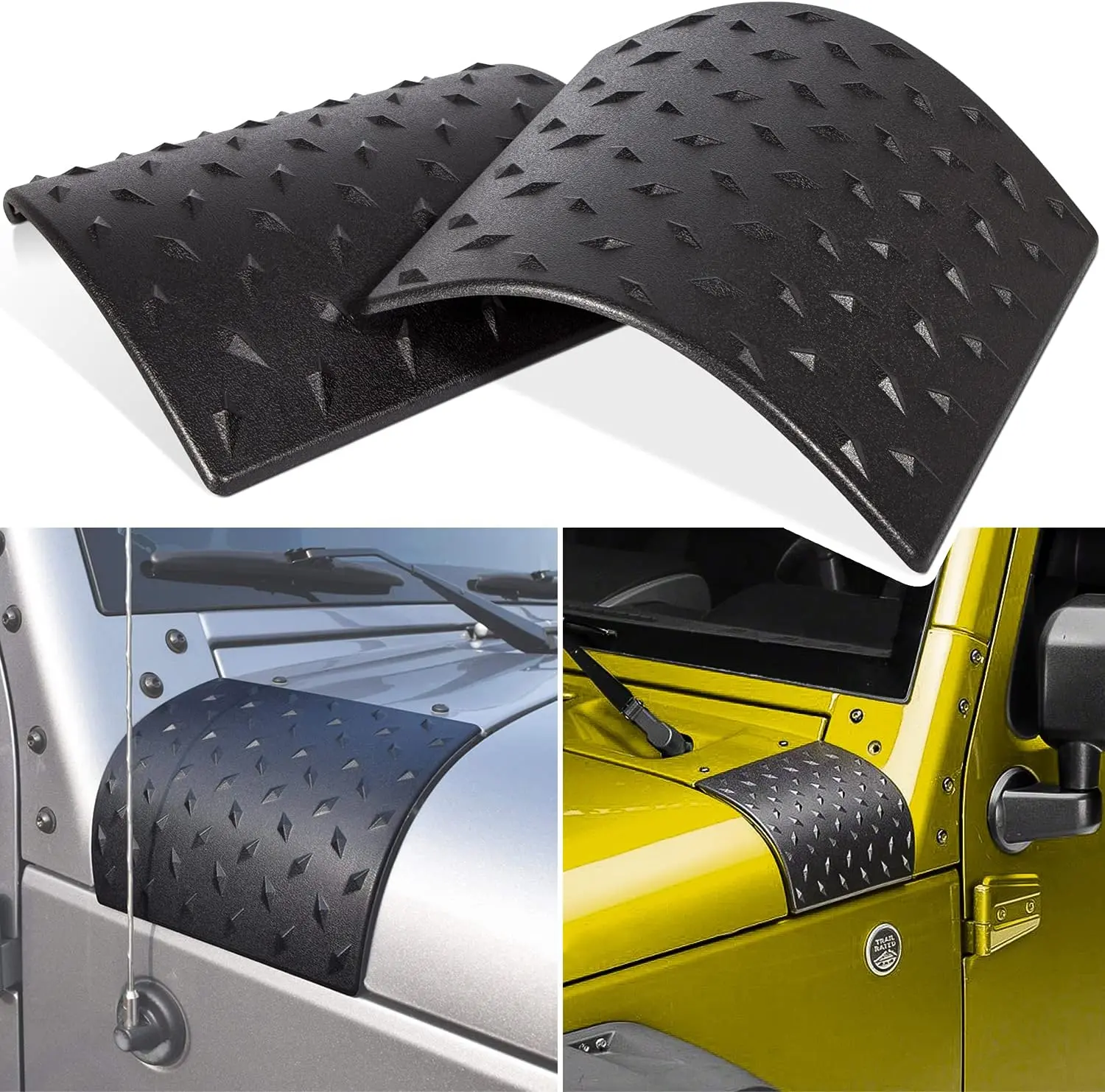 Cowl Body Armor Outer Cowling Cover, Easy-Install Car Protection Accessory, Off-Road Car Accessories for 2007-2018 JK JKU Unlimited Rubicon Sahara X Sport (Pack of 2), Car Protector, Vehicle Accessories