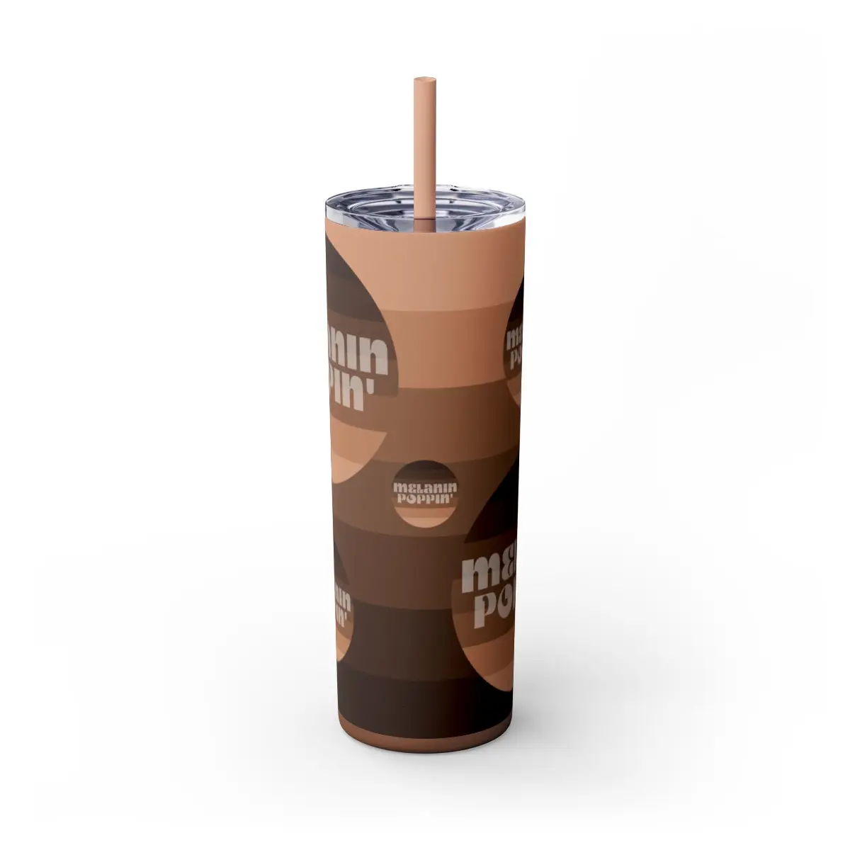 Melanin Poppin' Circle Skinny Tumbler w/Straw (20oz)