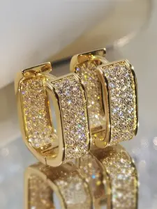 Elegant Silver Color Rhinestone Ear Cuffs for Women, Rhinestone Earrings, Perfect for Parties Weddings Daily Wear, Zinc Alloy Material