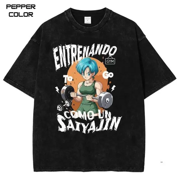 GYM BULMA T-shirt, DBZ Anime Shirt, Vintage Anime  Tee, Anime Manga Streetwear, Crewneck Short Sleeve T-Shirt, Trending, All Size, Gift for Anime Lovers Menswear Top