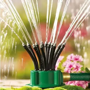 360-Degree Automatic Rotating Sprayer Multi-Head Lawn Sprinkler for Garden & Yard, Adjustable Water Sprayer, Outdoor Hose Attachment, Lawn Irrigation, Automatic Garden Watering