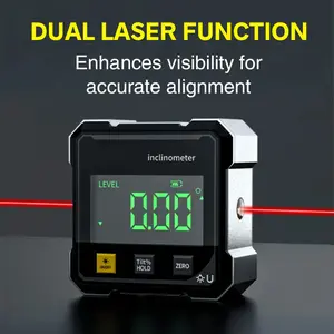 Digital Angle Finder Electronic Level Rechargeable 4*90° Magnetic Inclinometer Protractor Precision Level Box for Woodworking
