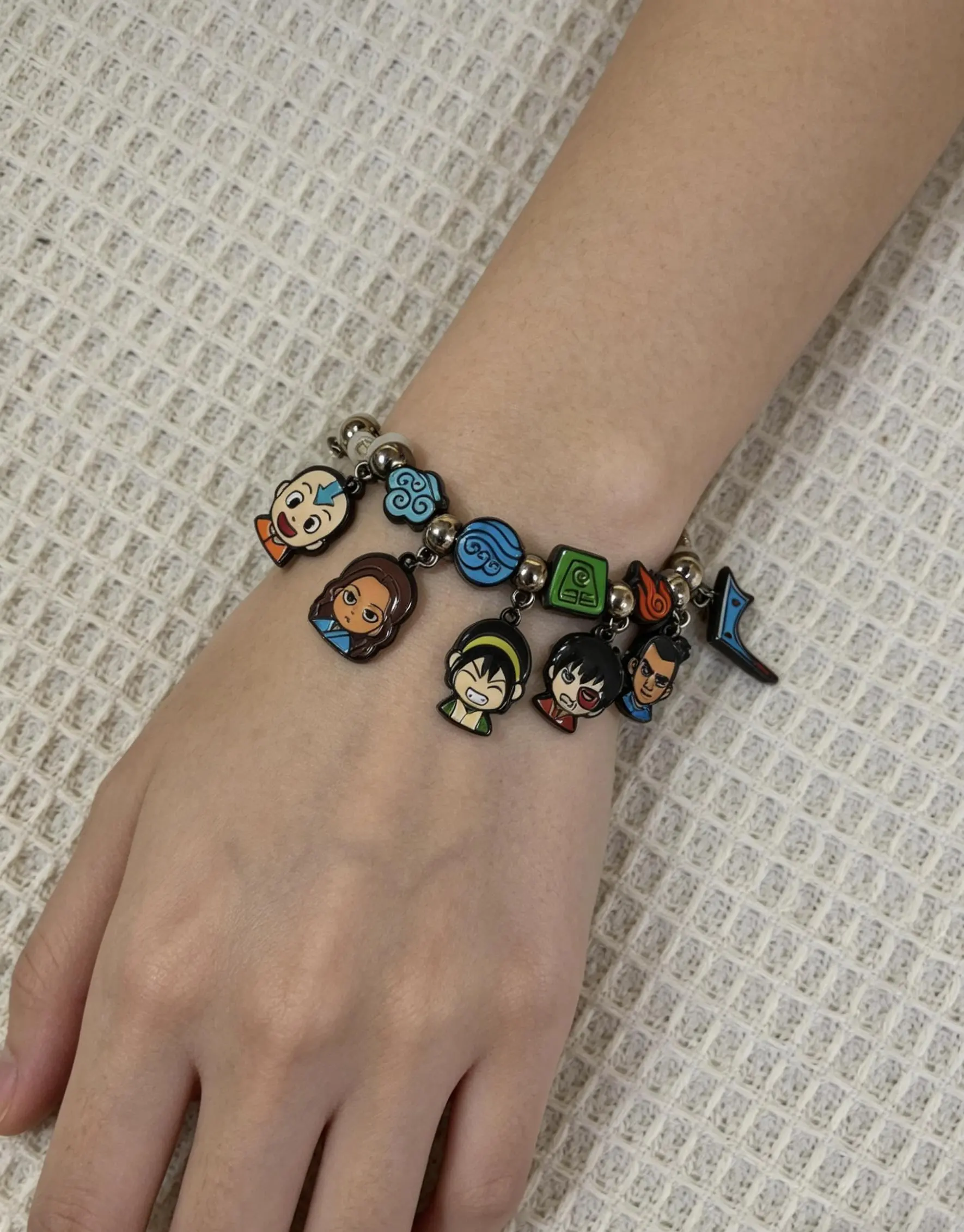 Elemental Charm Bracelet with Balance Motif, Minimalist Adjustable Jewelry for Men & Women, Lightweight 40g Collectible, Anime Gift for Everyday Wear, Collectibles, Adjustable Fit, Anime Gift Ideas