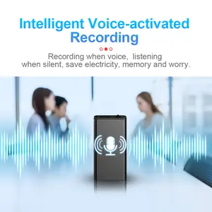 Mini Digital Voice Recorder, Sound Activated Audio Device with Noise Reduction & MP3 Player