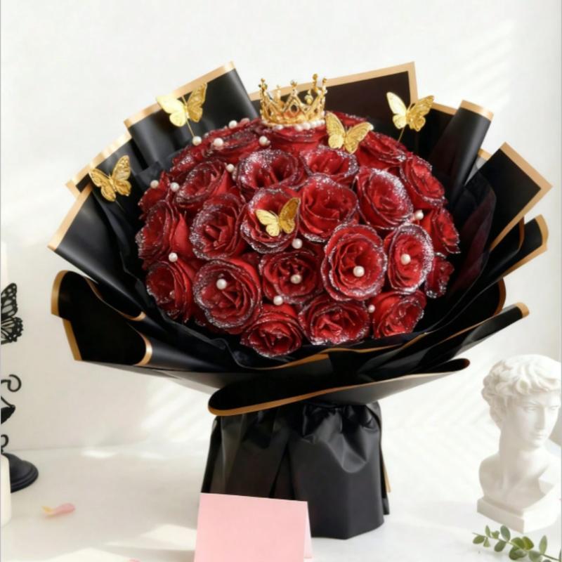 MEHELANY Sparkling Rose Bouquet – 20 Artificial Roses for Gifts & Home Décor