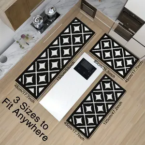 Kitchen Rugs Sets of 3, Non Slip Kitchen Rug Sets 3 Piece, Washable Kitchen Mats for Floor, Farmhouse Soft Kitchen Rug Set, Thick Kitchen Floor Mat Carpet Runner Rugs for Kitchen Hallway Laundry Room fashion mixed color