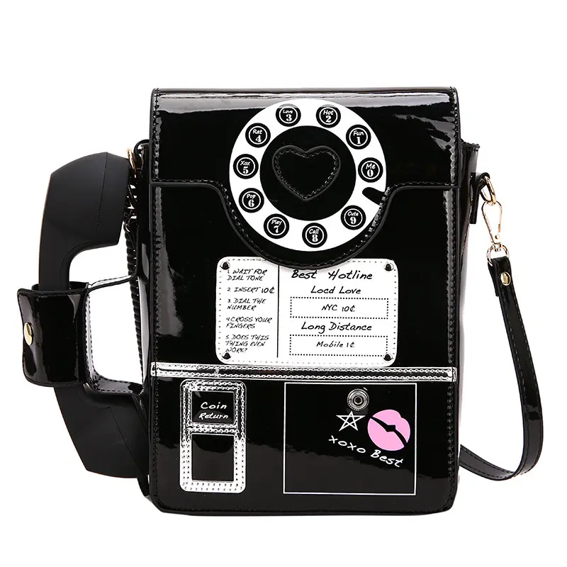 Women's PU Leather Simulation Digital Telephone Crossbody Phone Bag - Multi-functional, Adjustable Strap, Quirky Creative Design, Fashionable Accessory