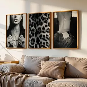 Set of 3 Trendy Chic Prints - Hypebeast Aesthetic, Luxury Fashion Wall Art, Black & White Photo, Edgy Vogue Style Decor, Digital Print Poster (UNFRAMED)