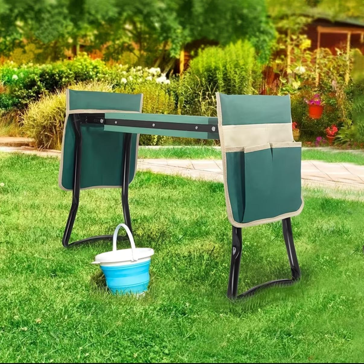 Pleasantly surprised！Upgraded Garden Kneeler and Seat with Soft Pad Foldable Stool for Gardening Heavy Duty 330 lbs Capacity Large Tool Pouches - Foam