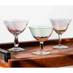 Vintage Gatsby Lustre Assorted Coupe Glasses: Set of 3