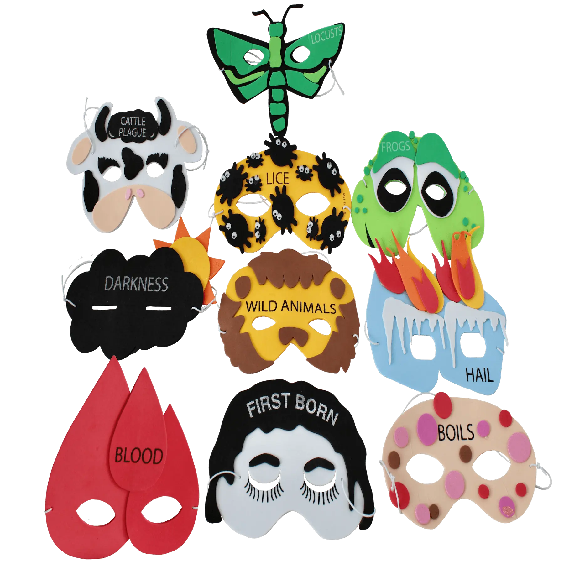 Passover Ten Plague Masks