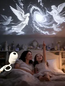 Multifunctional portable starry sky night light projector with built-in multiple replaceable projection films, adjustable brightness, 360° rotating design, and a USB power interface; suitable for car and bedroom decoration, ideal for adults and children.