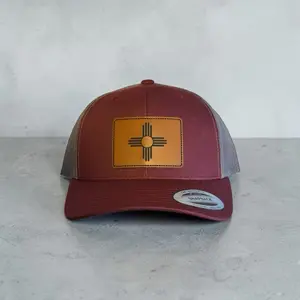 New Mexico Leather Patch Trucker Hat