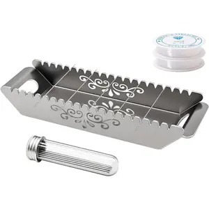 Bead Baking Rack Polymer Clay Tools Clay Bead Drying Rack Jewelry Making Supplies with 20 Pins & 2 Roll of Elastic Strings