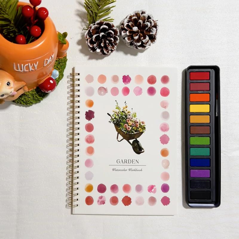 Watercolor Workbook for Beginners, Creative Watercolor Coloring Book for Painting Practice, Suitable for Advanced Practice, Ideal for Art Enthusiasts