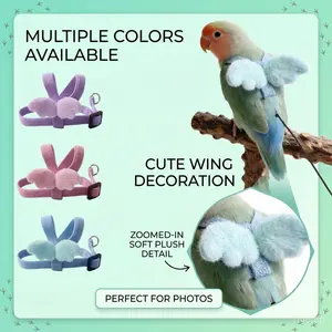 Adjustable Parrot Harness Leash Set, Suitable for Budgerigars, Lovebirds, Sun Conures, Small Pet Bird Training Kit, Comfortable & Secure