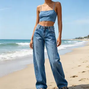 European & American Women's Jeans | Y2K Retro High Waist Wide Leg Denim | Casual Loose Fit Streetwear Pants