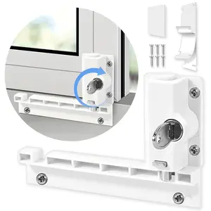 Patio Sliding Door Security Foot Lock Kick Lock with keyed, ABS,Fits on Top Rail-Childproof Patio Door Guardian-or Bottom Rail-Foot Operated-Keep Your Family Safe and Secure(1 Pack)