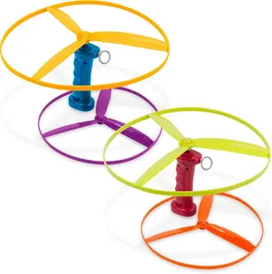 Skyrocopter Flying Disc Launcher Toy Helicopter with 2 Launchers & 4 Discs for Ages 3+ Screen-Free Outdoor Summer Toys for Active Play No Batteries Required Kids Launch Game Set