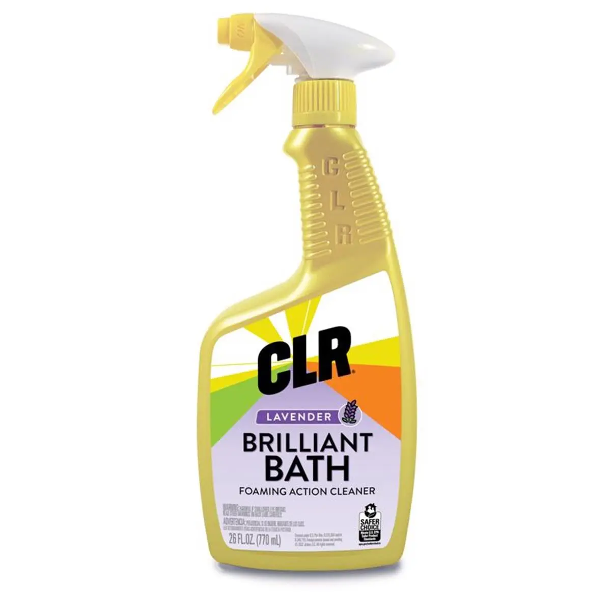 CLR Brilliant Bath Foam Spray Cleaner - 26 oz Lavender-Scented Liquid Household Cleaner for Hard Water, Fiberglass, Porcelain, Chrome, Stainless Steel, Ceramic Surfaces (Pack of 6, Removes Soap Scum)
