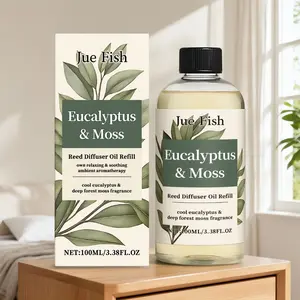 Eucalyptus Moss Scented Essential Oil 100ml, Fresh Woody Aroma Home Fragrance Oil, Gentle Calming Light Scent for Room Diffuser, Purify Indoor Air, Elegant Subtle Fragrance for Bedroom Living Room