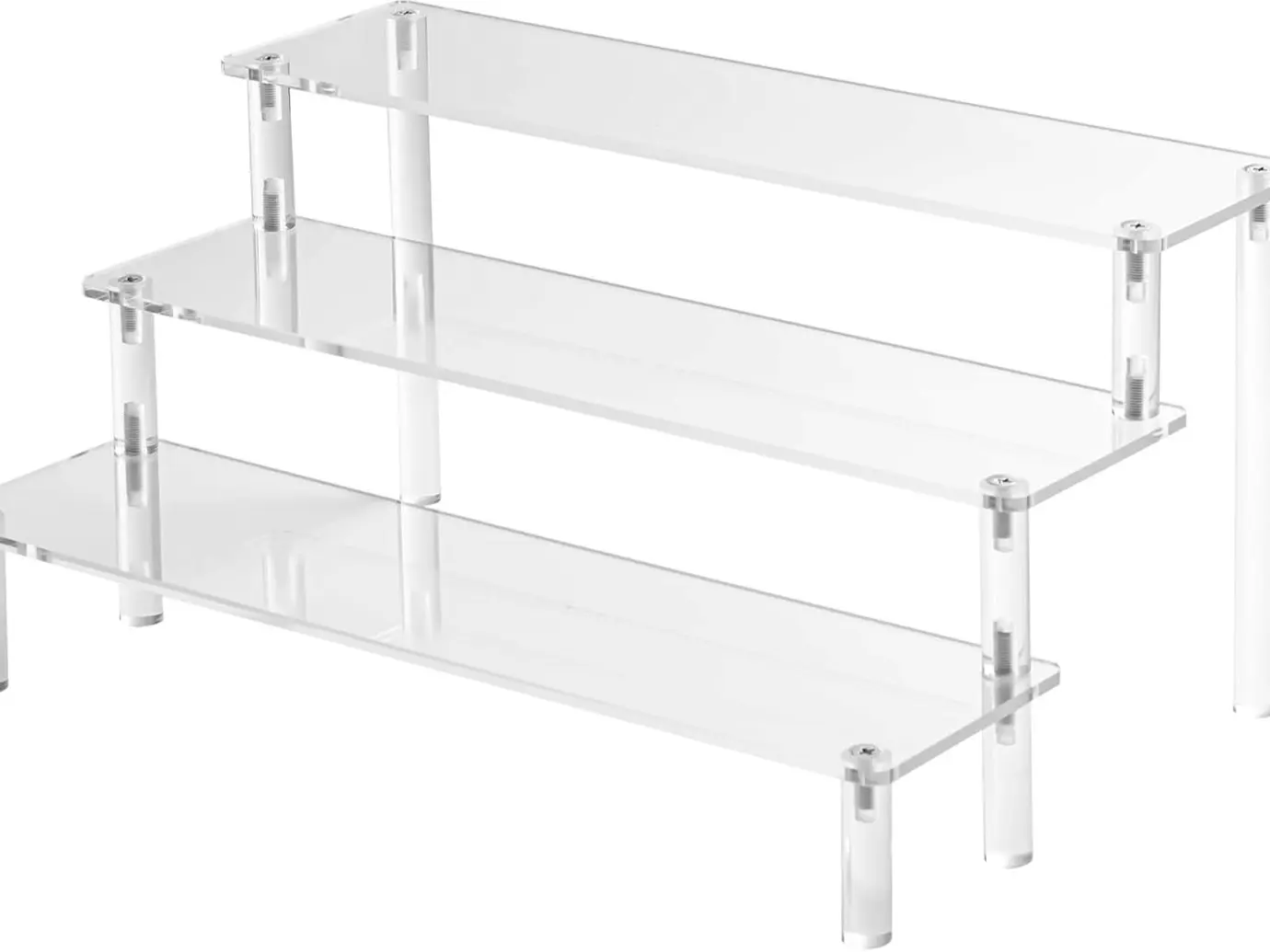 Acrylic Risers Display Stands, 3 Tier Perfume Organizer Display Shelf & Versatile Cupcake Stand Holder, Display Risers for Figures, Dessert Shelves for Party for Decoration and Organizer