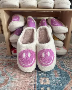 Purple Smiley Slippers