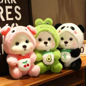 30cm Cosplay Unciorn Frog Pig Panda Boba Tea Plush Toy Bear Cuddly Doll for Girls Birthday Gift Soft Plushie Stuffed Animal