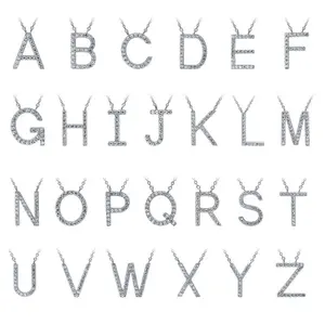 Initial Letter CZ Necklace in Sterling Silver