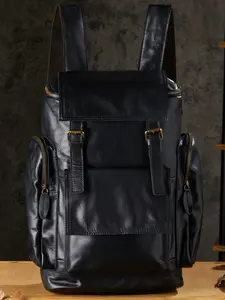 1 piece, handmade genuine leather British style large-capacity men's double-shoulder backpack, cowhide travel backpack, vintage pure cowhide luggage men's bag