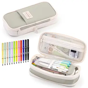 Large Capacity Pencil Case Pouch  with 1 Pencil Aesthetic Pen Bag Travel Desk Organizer