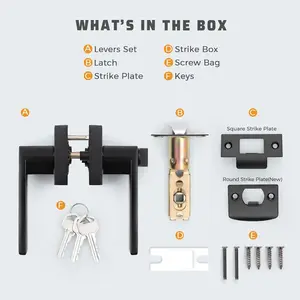 Dull Door Handle, Adjustable Left Right Hand, 45 Degree Rotation, Suitable for Corridor, Closet, Meeting Room, Indoor Use