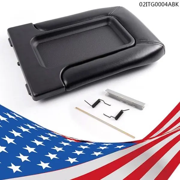 CROSSDESIGN Center Console Lid Repair Kit, Ebony Finish Built-to-Last Car Interior Stowing & Tidying Accessory, Genuine OEM Factory Replacement Part for Chevy, GMC, Cadillac Pickup Trucks & SUVs, Guaranteed Cars Accessories