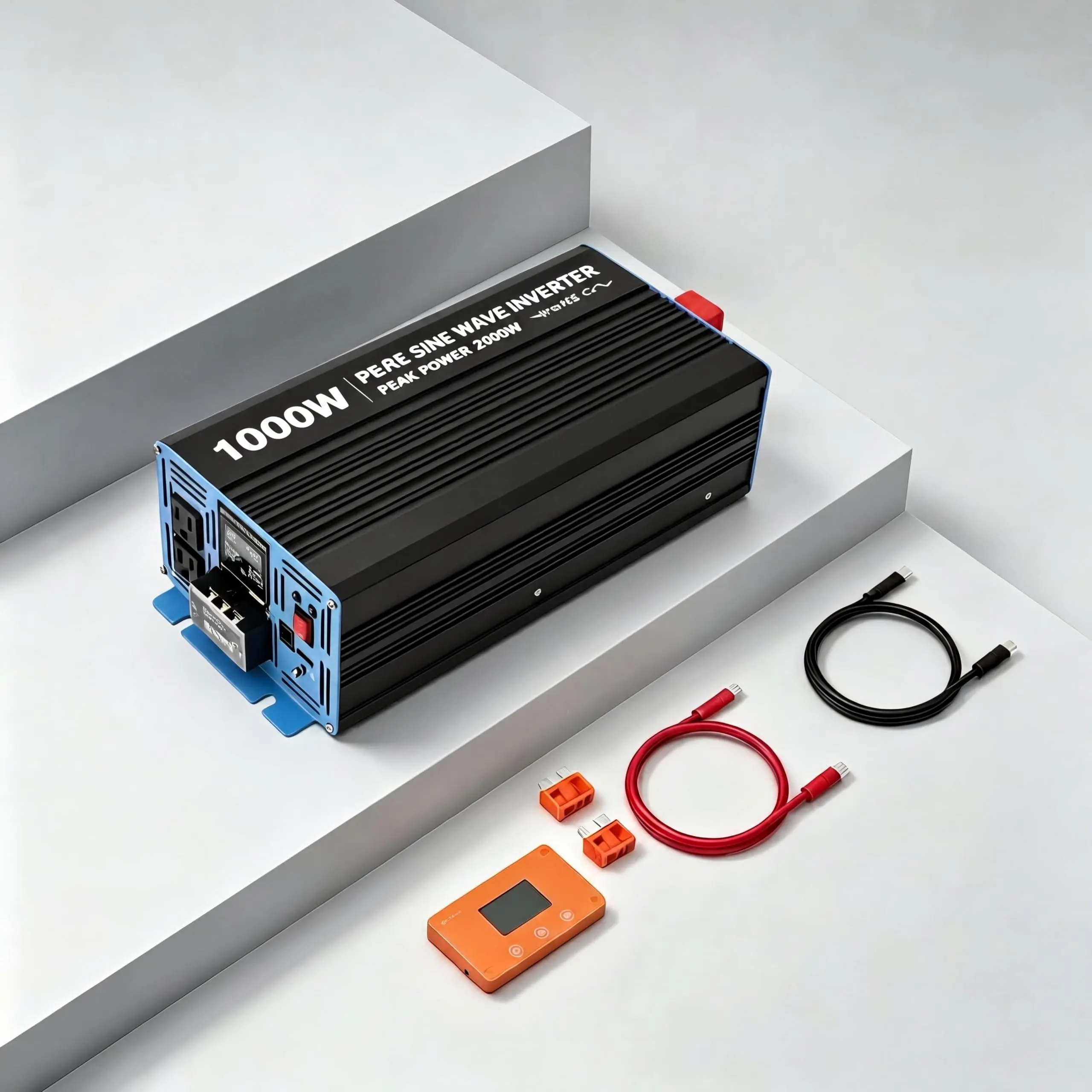 1000W Pure Sine Wave Inverter 12V DC to 120V AC | Built-in 5V/2.1A USB & Hardwire Remote | Power Converter for RV, Truck, Home and Off-Grid 110V Solar Systems