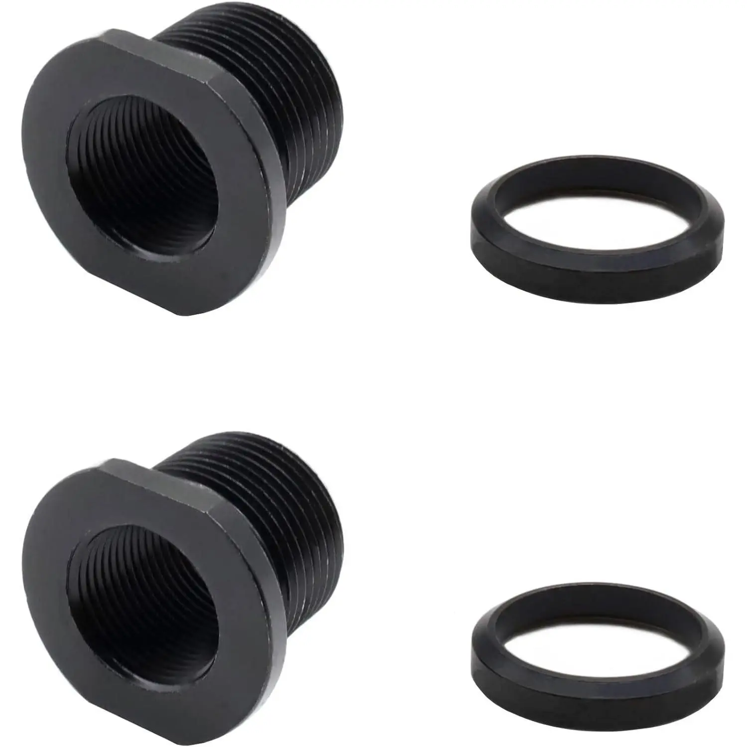 Steel Thread Protector Accessory (2 Pack) - 1/2x28 to 5/8x24 Conversion Fit with Crush Washer for Pipe Connections & Protection