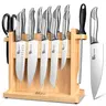 #sohochic SYOKAMI Kitchen Knife Set, 14 Pieces Japanese Style Knife Block Set with Magnetic Holder, High Carbon Stainless Steel Ultra Sharp Knives for kitchen with Ergonomic Handle and Sharpener, Black Dot, Thanksgiving Christmas Day Gift