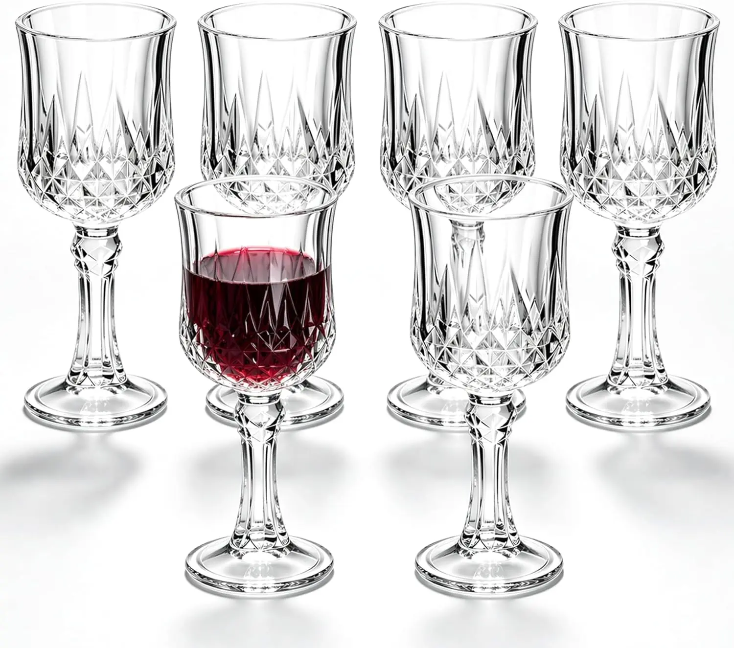 Cordial Glasses Set of 6, 1.75 oz Limoncello and Sherry Glasses | Clear stemmed glasses for limoncello, sherry, port, tequila and liqueurs, 1.75 oz set for sipping, tastings and toasts