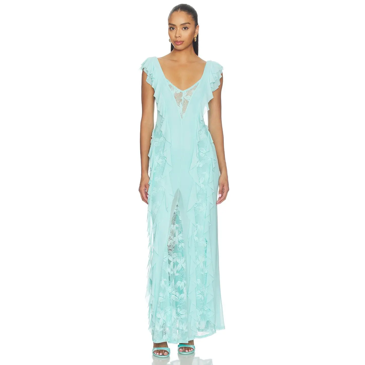 AFRM Trista Dress in Soft Turquoise