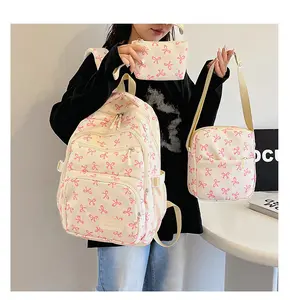 "The student party is ecstatic! This bow schoolbag is welded to the youth body, double zipper + multiple compartments, sweet and cool/fresh wind can be cut at will, and eyes can be closed! #Girl heart bag #large capacity backpack