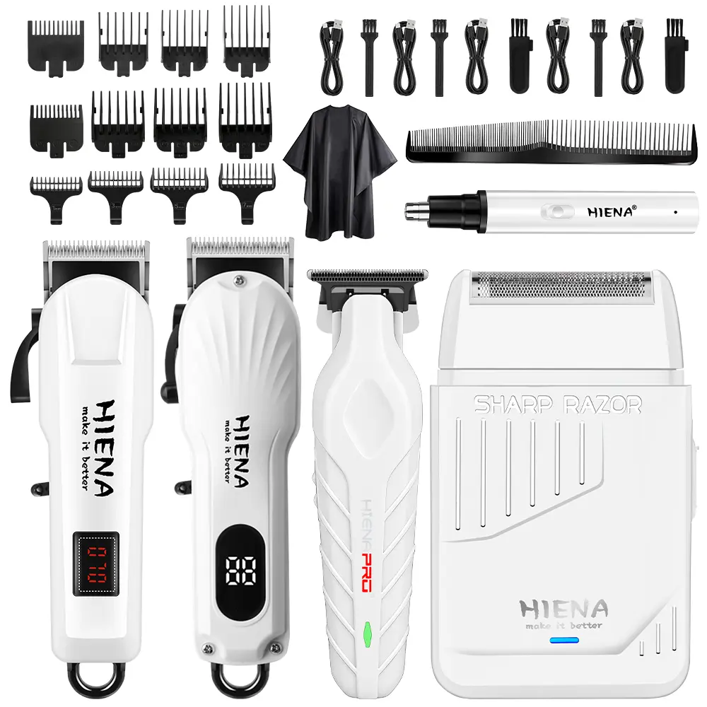 Men‘s Professional 5-Piece Hair Clipper Set, Cordless Electric Trimmers and Clippers with Precision Styling Tools and Storage Box, Perfect for Home Haircuts, Barber Use, and Back-to-School Grooming, A Great Gift for Him