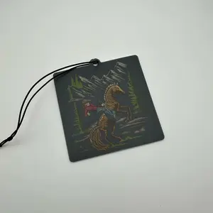 Cowboy skeleton mountain Car Air Freshener - Apple Sent | Refreshing Aroma for Your Car