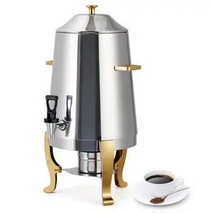 3.5 Gallon Stainless Steel Coffee Urn with Fuel Holder, Hot Beverage Dispenser Chocolate Coffee Tea Juice for Parties, Catering, and Events