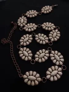 Vintage Southwestern white stone Concho Chain Belt - 003
