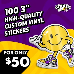 100 3" Custom Vinyl Stickers for only $50