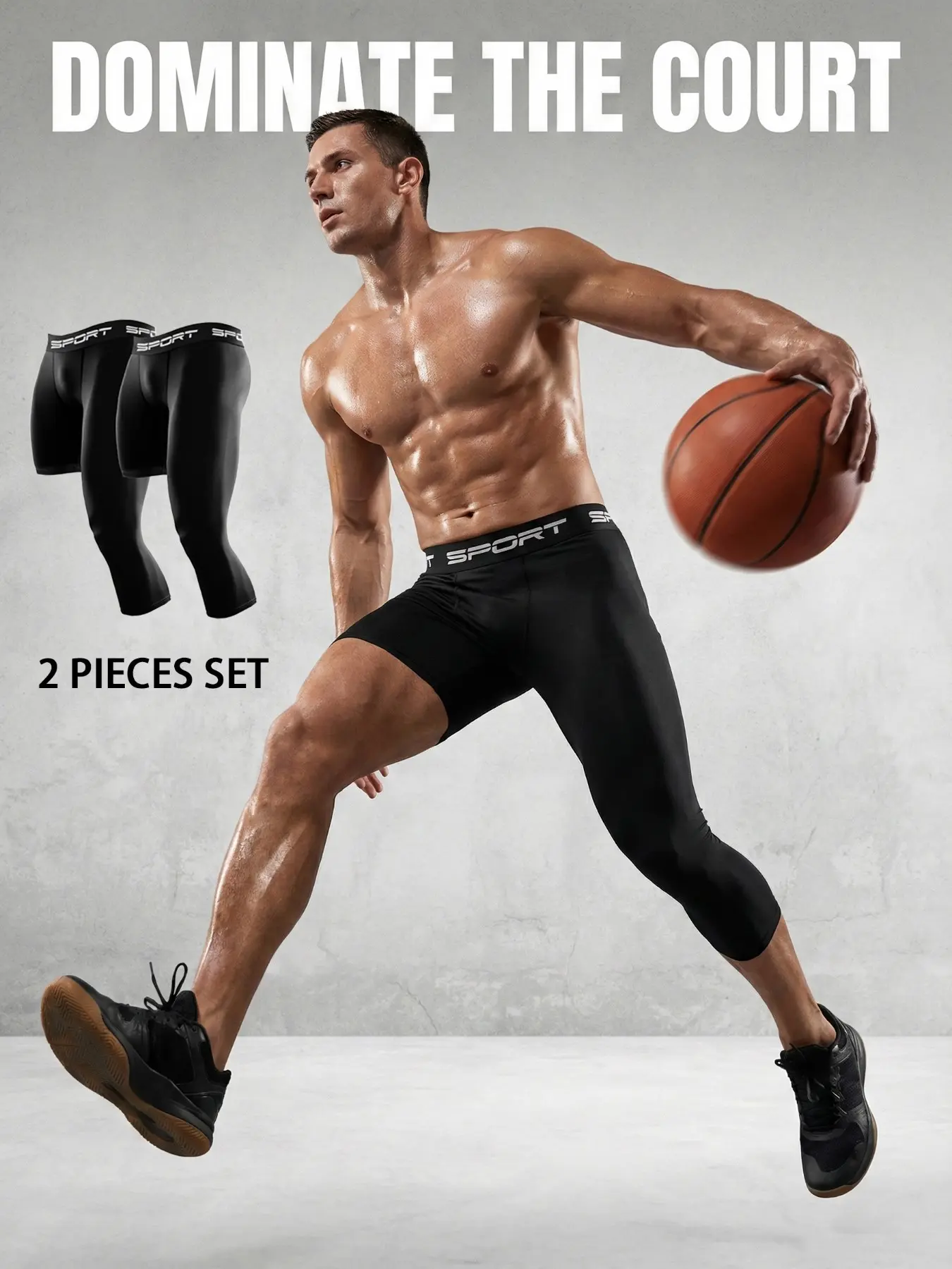Men's 2-Pack Summer Sports Basketball Shorts, Asymmetric Compression Fit, Quick-Dry, Breathable, High Stretch, Perfect for Gym, Running, Basketball, Fitness & Outdoor Training, Athletic Wear Shorts – 2026 New Fashion