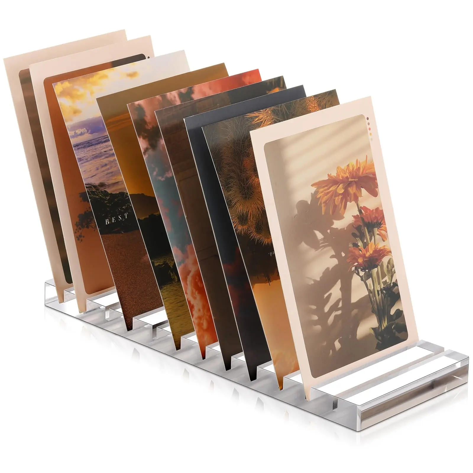 Greeting Card Display Stand 12 Slot Rack Clear Postcard Holder Place For Home Tabletop Photo Postcards Vendors Retail Office